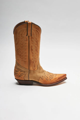 Men's Classic Tan Leather Cowboy Boots | Premium Western Style
