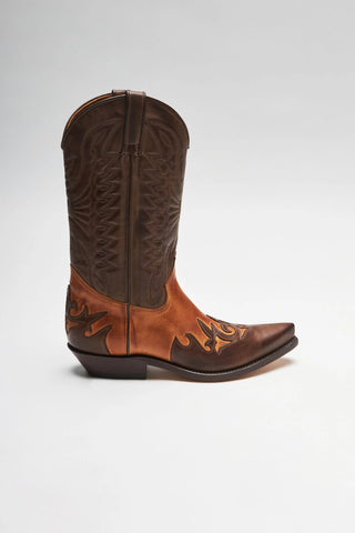 Men's Premium Leather Cowboy Boots – Brown Western Footwear