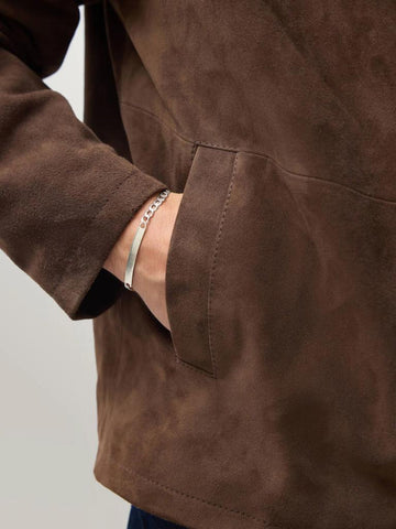 Men’s Brown Suede Leather Jacket | Classic Harrington Style Zip-Up | Handmade Genuine Suede Outerwear | Minimal Vintage Fit