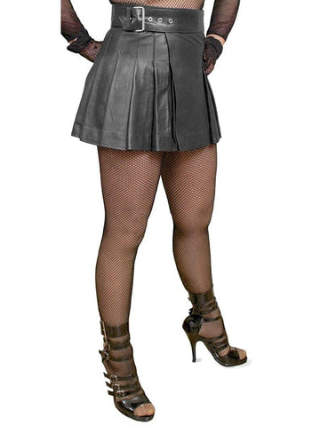 Women's & Girls 100% Genuine High Quality Soft Lambskin Leather New Design Cropped Motor Slim fit Mini Skirt