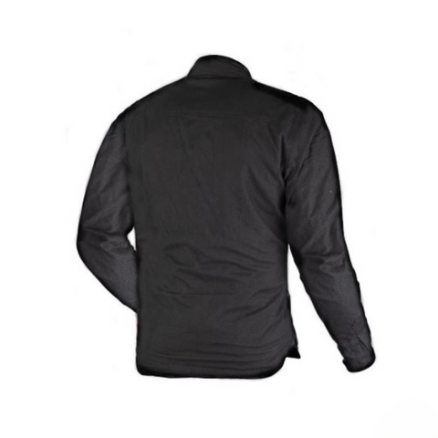 Stealth Black Motorcycle Riding Overshirt Protective Cotton Twill Biker Shirt 