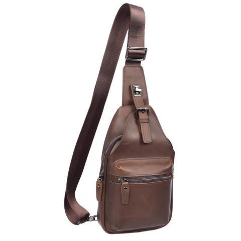 Trendy Leather Chest Pack for Men | Crossbody Travel Organiser