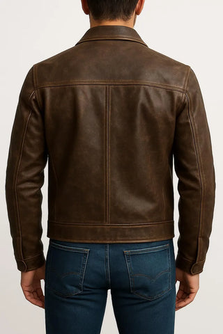 Men’s Handmade Cafe Racer Biker Jacket – Genuine Cowhide Vintage Motorcycle Style