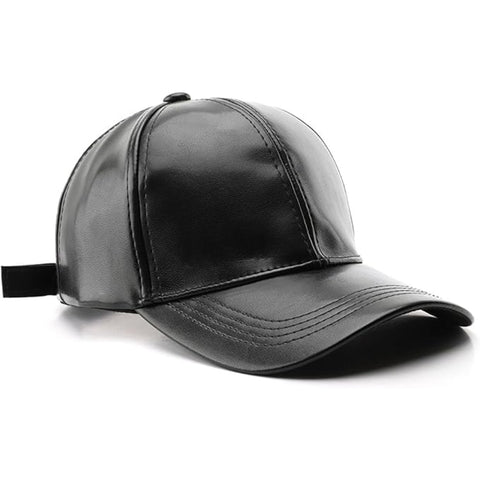 Unisex Black Leather Baseball Cap | Handmade Genuine Leather UK