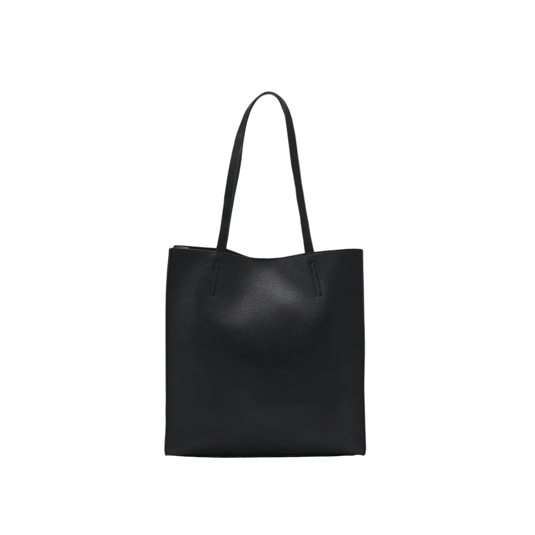 Women Real Leather Tote Bag Black Minimalist Large Shoulder Work Bag