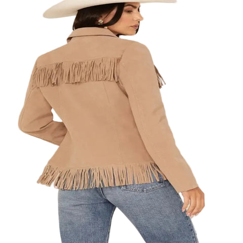 Women Real Suede Fringe Jacket Western Leather Jacket for Women
