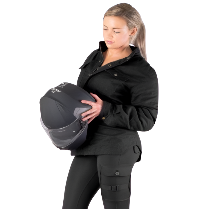 Women's All-Black Armoured Motorcycle Riding Shirt Protective Flannel Biker Jacket