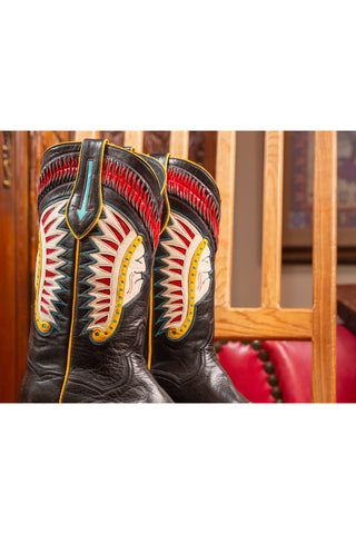 Men’s High Cowboy Boots&Shoes – Calf Leather Foot with Toe Bug Stitching