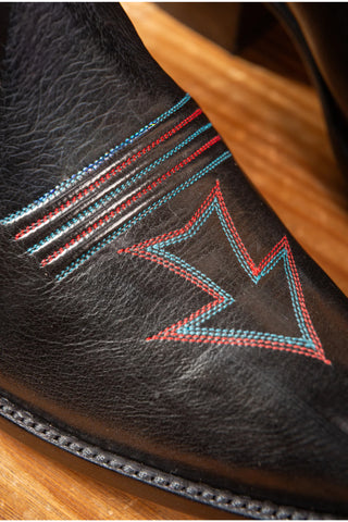 Men’s High Cowboy Boots&Shoes – Calf Leather Foot with Toe Bug Stitching