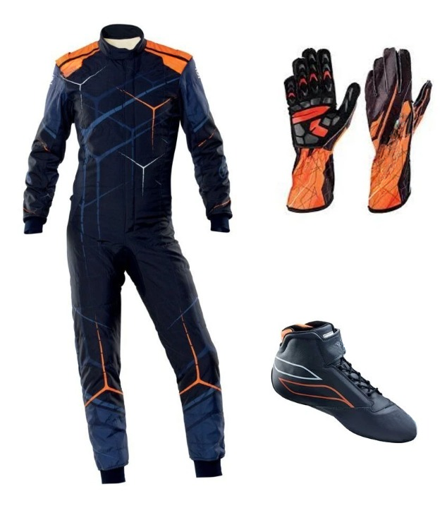 Go Kart Racing Suit Kit - Level 2 Protection, Digital Printed Suit with Karting Shoes & Gloves