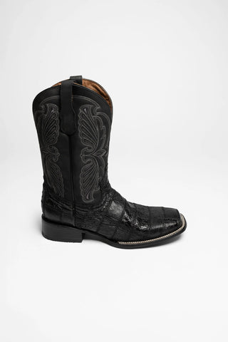 Men’s Black Alligator Print Square Toe Western Cowboy Boots .