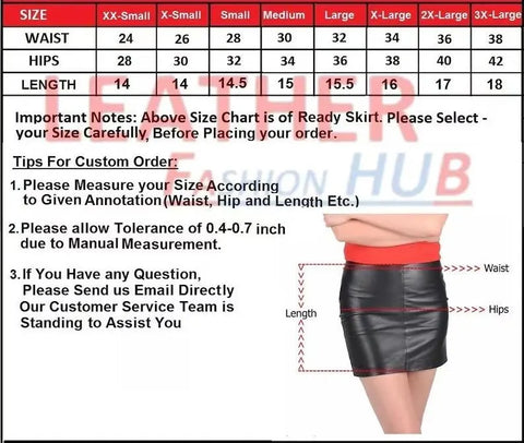 Women's & Girls 100% Genuine High Quality Soft Lambskin Leather New Design Cropped Motor Slim fit Mini Skirt