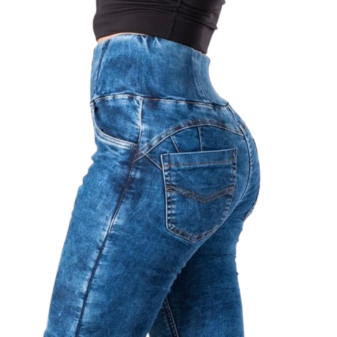 Lady Denim Motorcycle Dirty Blue Leggings – Stylish Protective Riding Jeans for Women