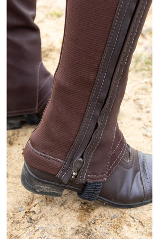 Men’s Easy-Care Brown Half Chaps – Horse Riding Gaiters with Optimal Fit