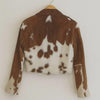 Women’s Genuine Cowhide Leather Jacket | Natural Hair-On Cow Skin Coat | Unique Animal Print  Jacket | Stylish Luxury Gift for Her