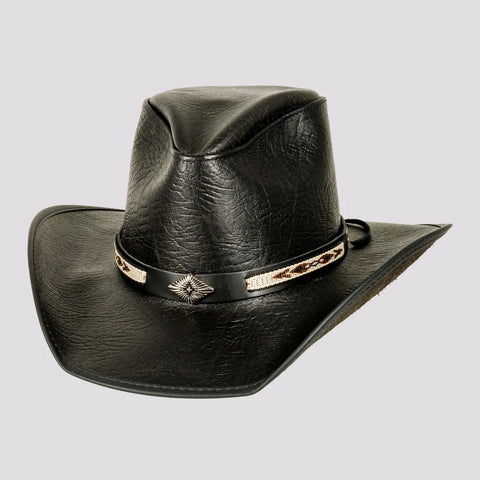 Men’s Buffalo Leather Cowboy Hat – Wide Brim Cattleman Style UK