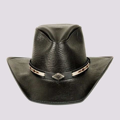 Men’s Buffalo Leather Cowboy Hat – Wide Brim Cattleman Style UK