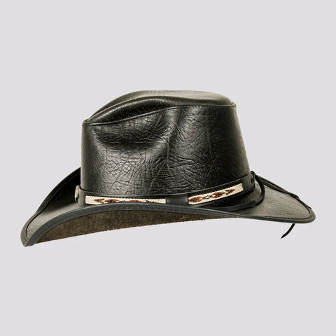 Men’s Buffalo Leather Cowboy Hat – Wide Brim Cattleman Style UK