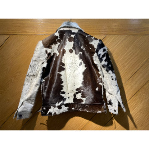 Men’s Genuine Cowhide Leather Jacket | Natural Hair-On Cow Skin Coat | Stylish Animal Print Outerwear | Handmade Luxury Western Fashion