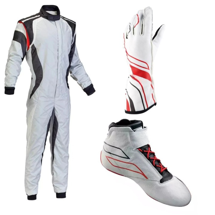 Go Kart Racing Suit Kit - Level 2 Protection, Digital Printed Suit with Karting Shoes & Gloves
