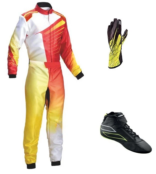 Go Kart Racing Suit Kit - Level 2 Protection, Digital Printed Suit with Karting Shoes & Gloves